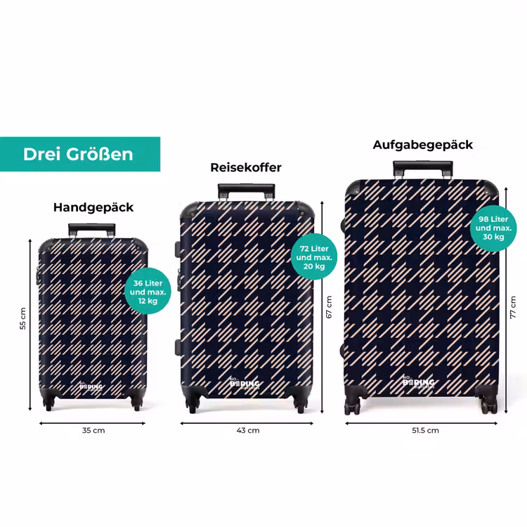 Koffer - Dunkles Scheckenmuster mit Diagonalstreifenfüllung — 3
