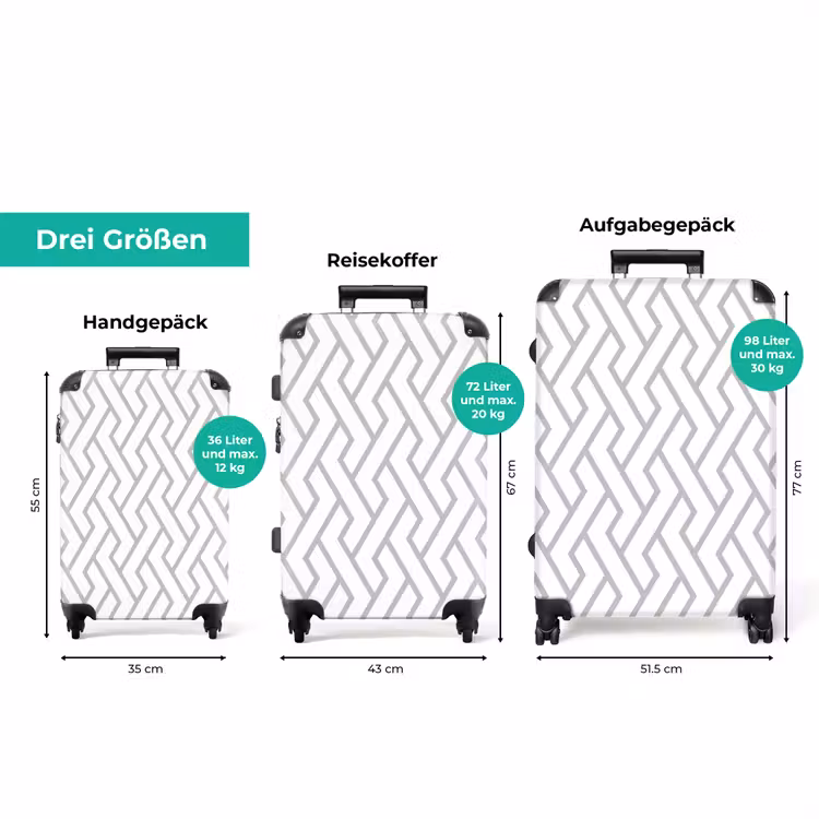 Koffer - Grafik - Muster - Modern - Linie — 3
