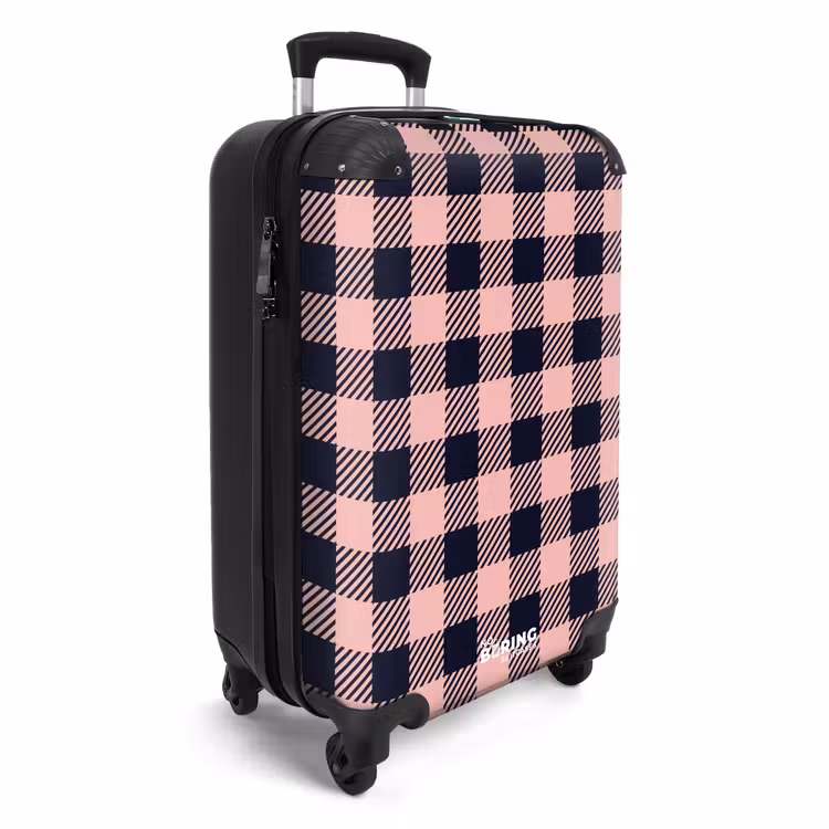 Koffer - Kariertes Schachbrettmuster in Rosa und Schwarz — 2
