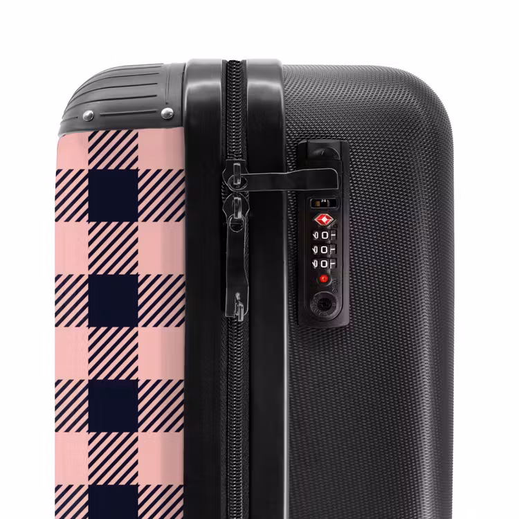 Koffer - Kariertes Schachbrettmuster in Rosa und Schwarz — 6