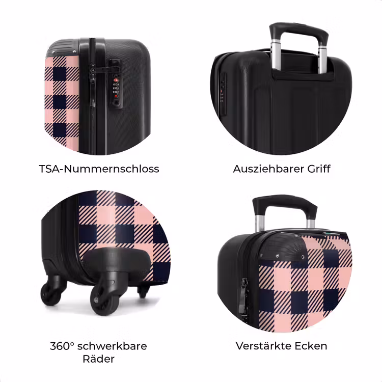 Koffer - Kariertes Schachbrettmuster in Rosa und Schwarz — 8