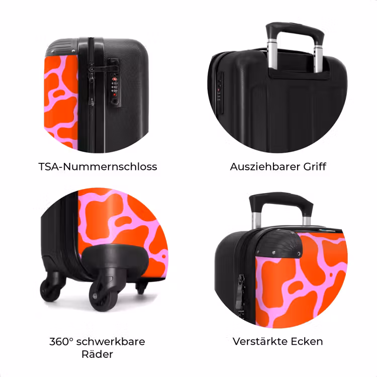 Koffer - Organisches Punktmuster in Rot und Rosa — 8