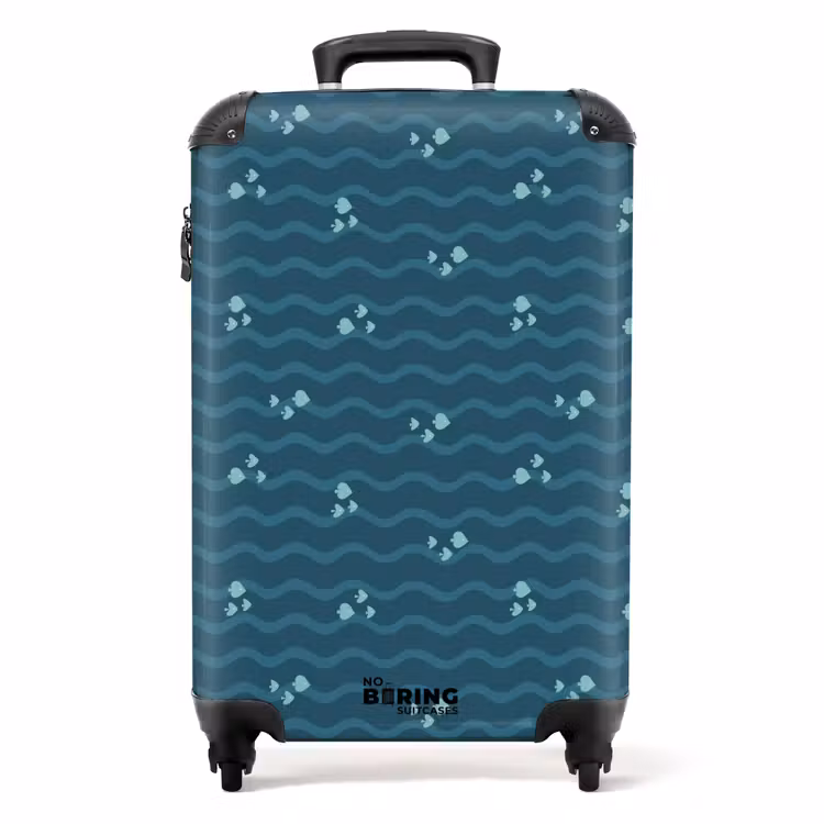 Koffer - Meer mit Fischmuster grün blau — 1