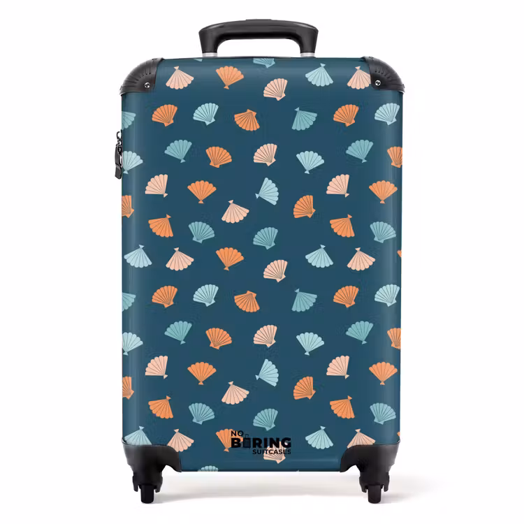 Koffer - Muschelmuster blau orange — 1