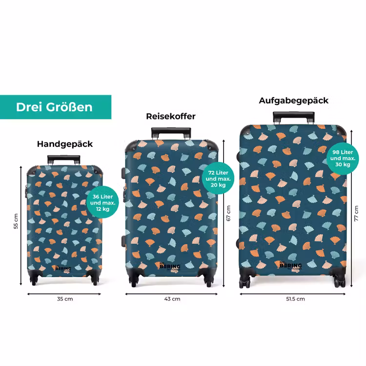 Koffer - Muschelmuster blau orange — 3