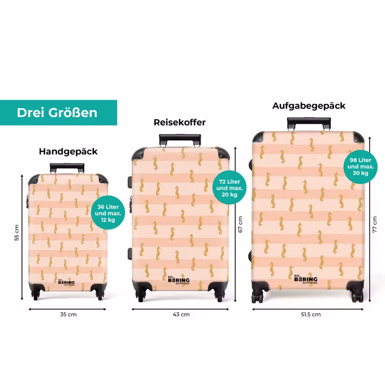 Koffer - Seepferdchen-Muster rosa — 3