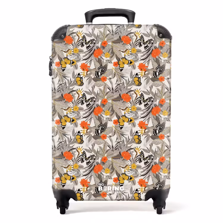 Koffer - Tropischer Schmetterling Muster orange gelb — 1