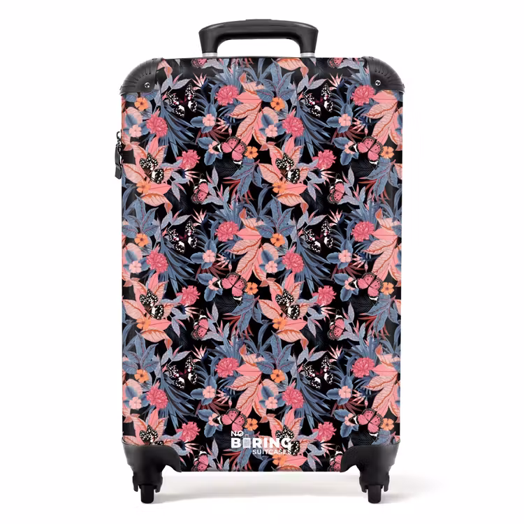 Koffer - Tropisches Schmetterlingsmuster rosa blau — 1