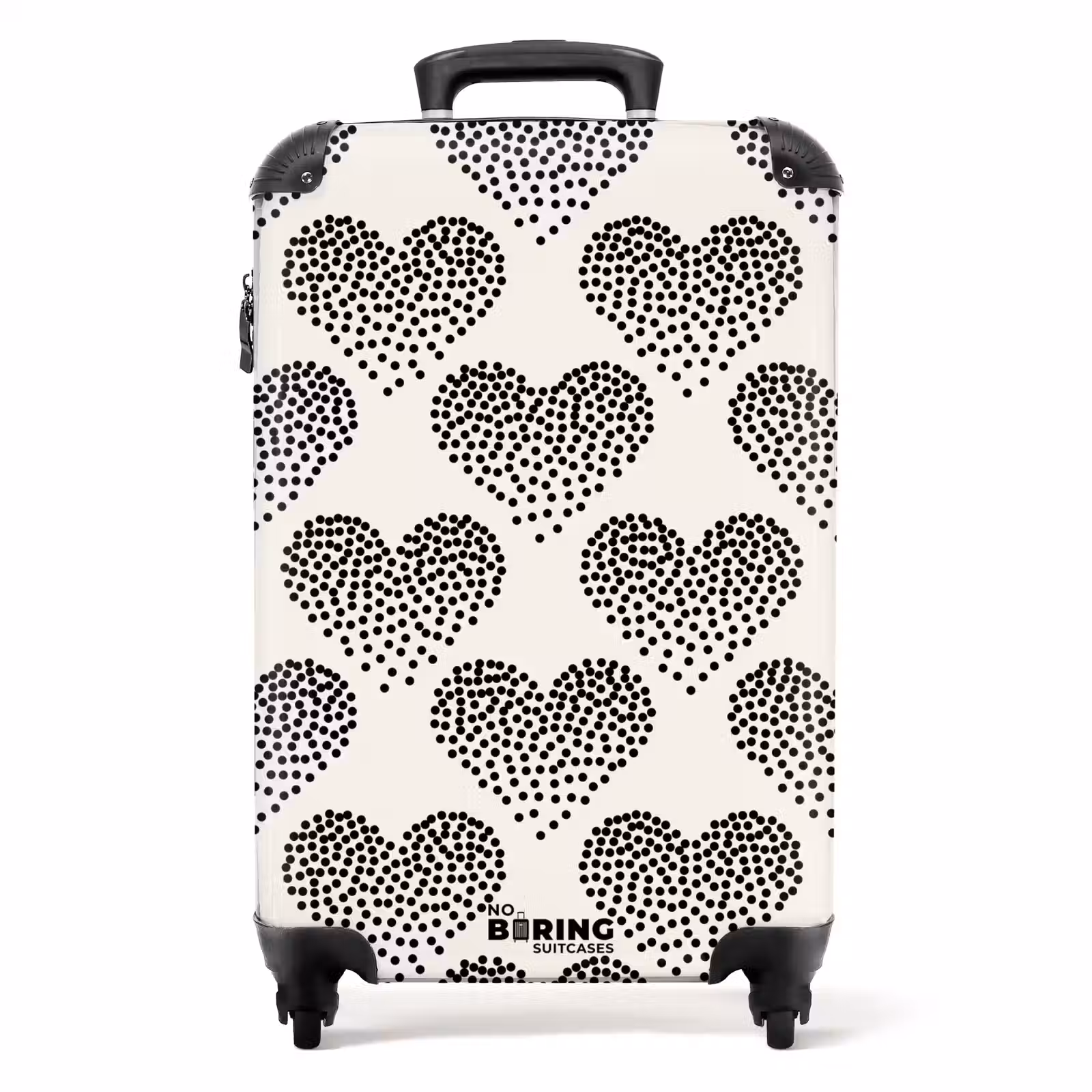 Koffer - Valentine dots Herzmuster schwarz — 1