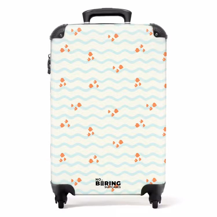 Koffer - Meer mit Fischmuster orange blau — 1