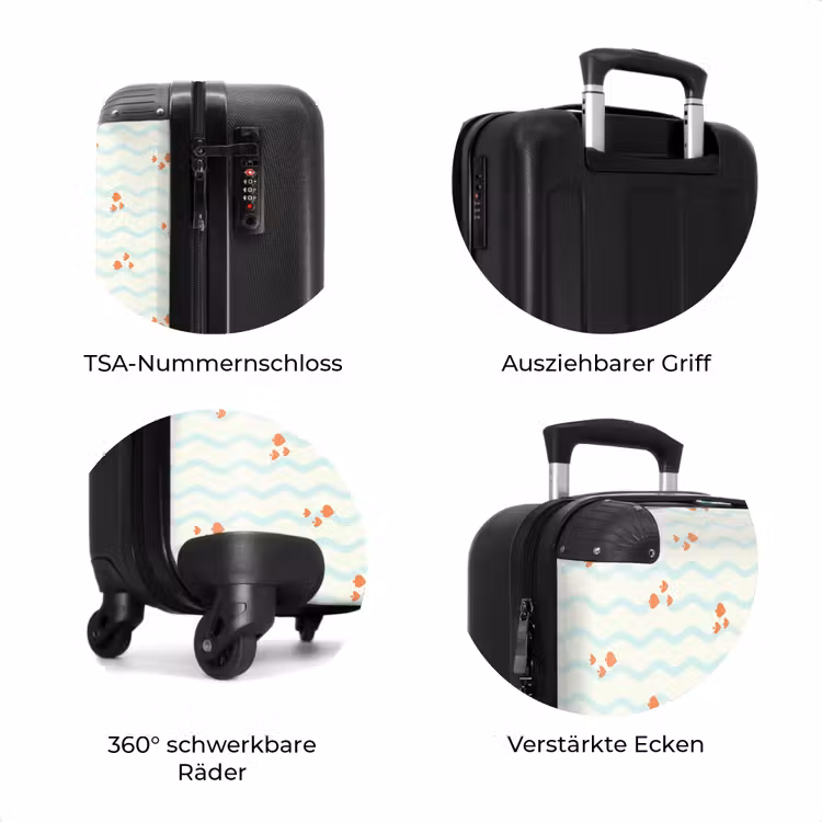 Koffer - Meer mit Fischmuster orange blau — 8