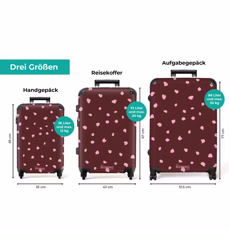 Koffer - Rosa Flecken auf burgunderrotem Hintergrund — 3