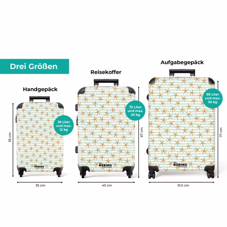 Koffer - Seestern mit Streifenmuster blau — 3