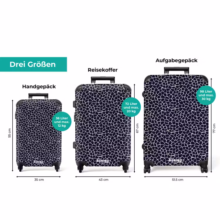 Koffer - Tiermuster Giraffe blau — 3