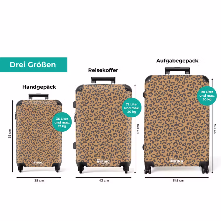 Koffer - Tiermuster Panther braun — 3