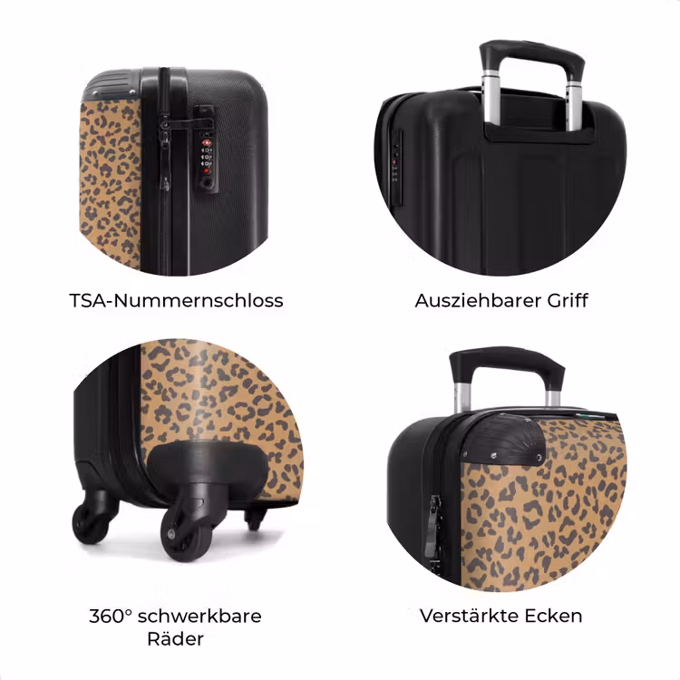 Koffer - Tiermuster Panther braun — 8