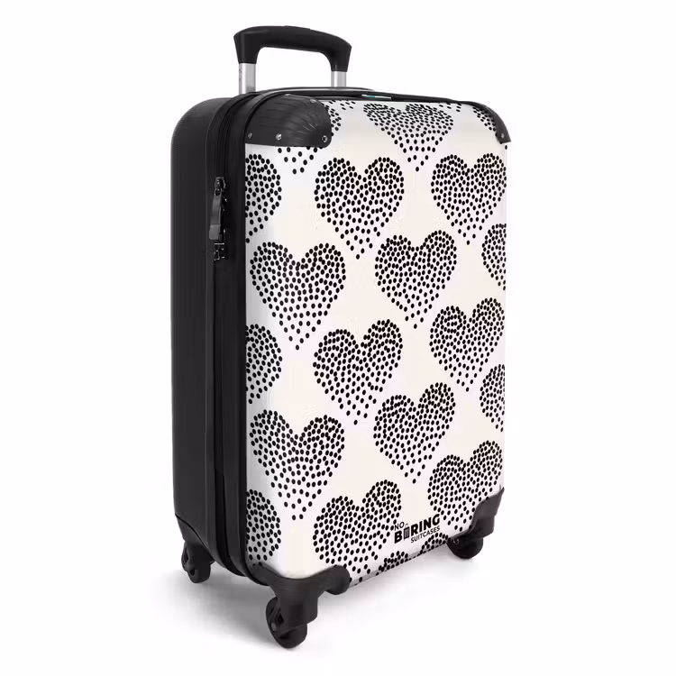 Koffer - Valentine dots Herzmuster schwarz — 2