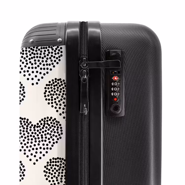 Koffer - Valentine dots Herzmuster schwarz — 6
