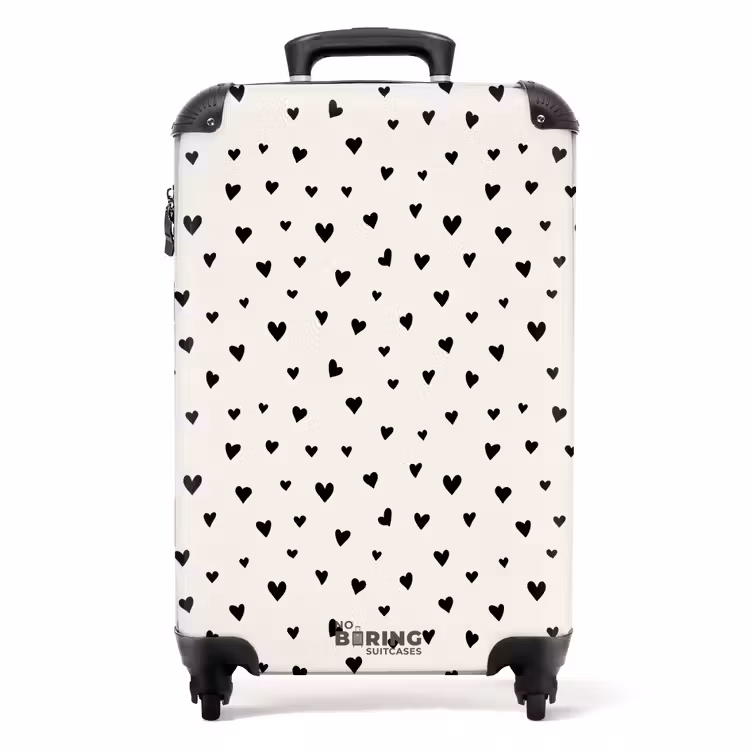 Koffer - Valentine Herzen verstreut Muster schwarz — 1