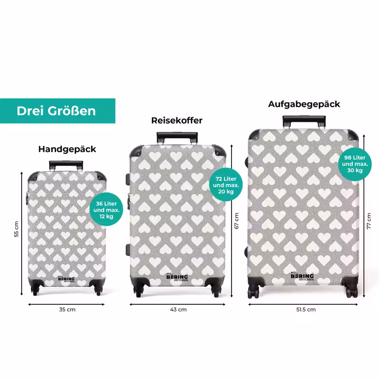 Koffer - Valentins-Punkte-Muster schwarz — 3