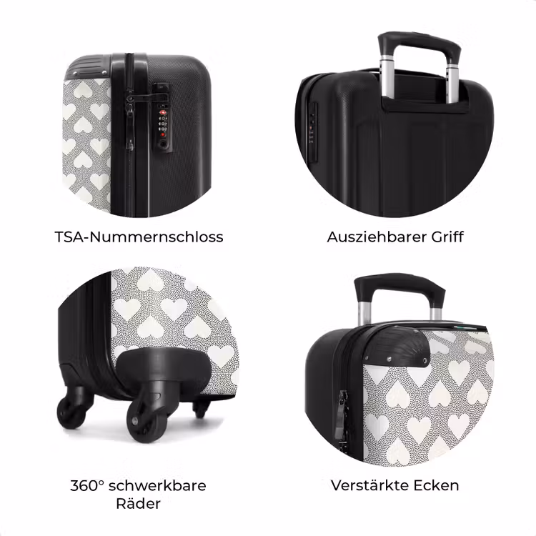 Koffer - Valentins-Punkte-Muster schwarz — 8