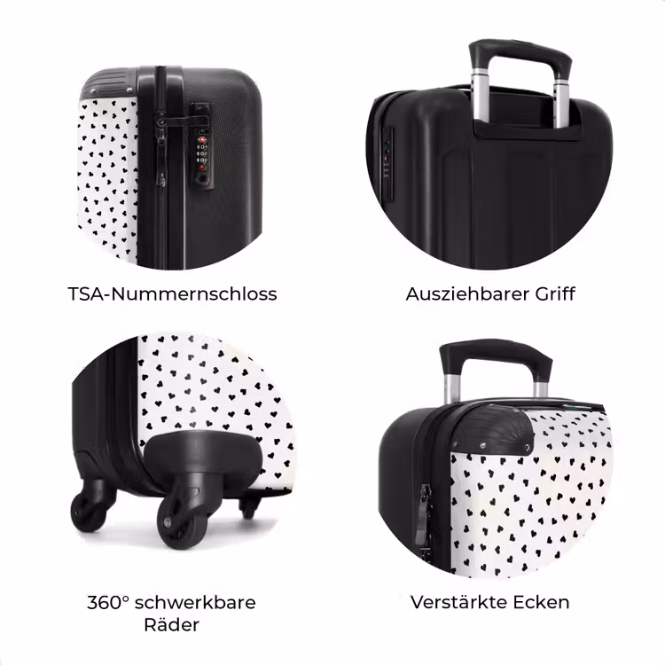 Koffer - Valentinstag herzförmiges Muster schwarz — 8