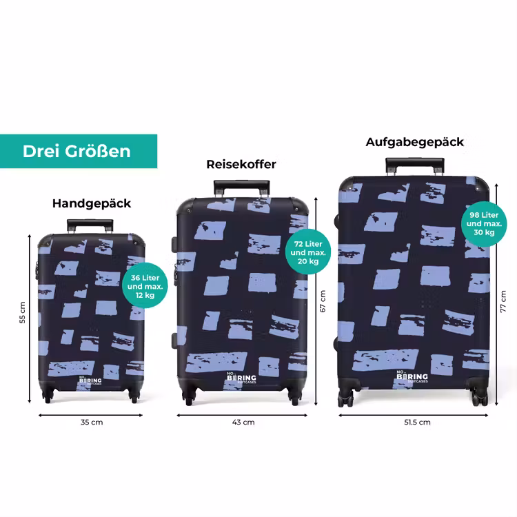 Koffer - Blaue Blöcke auf dunkelblauem Hintergrund — 3