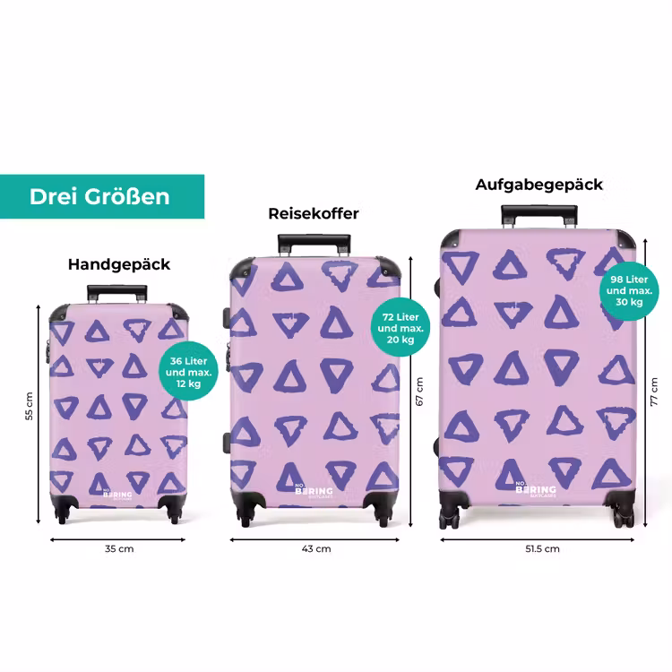 Koffer - Blauer, dreieckiger Umriss auf lavendelfarbenem Hintergrund — 3