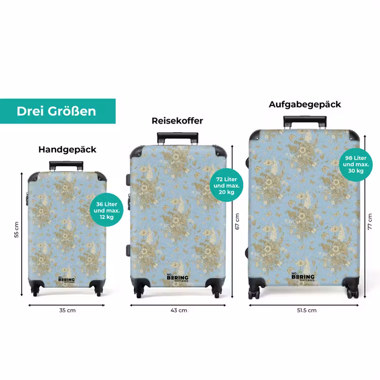 Koffer - Klassischer Blumenstrauß, blau — 3