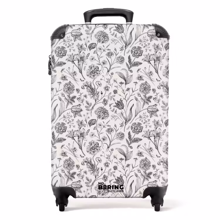 Koffer - Klassisches florales Muster in Schwarz und Weiß — 1