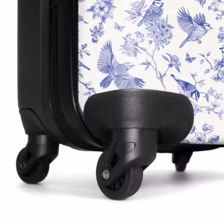 Koffer - Klassisches Vogel- und Blumenmuster in Blau und Weiß — 7