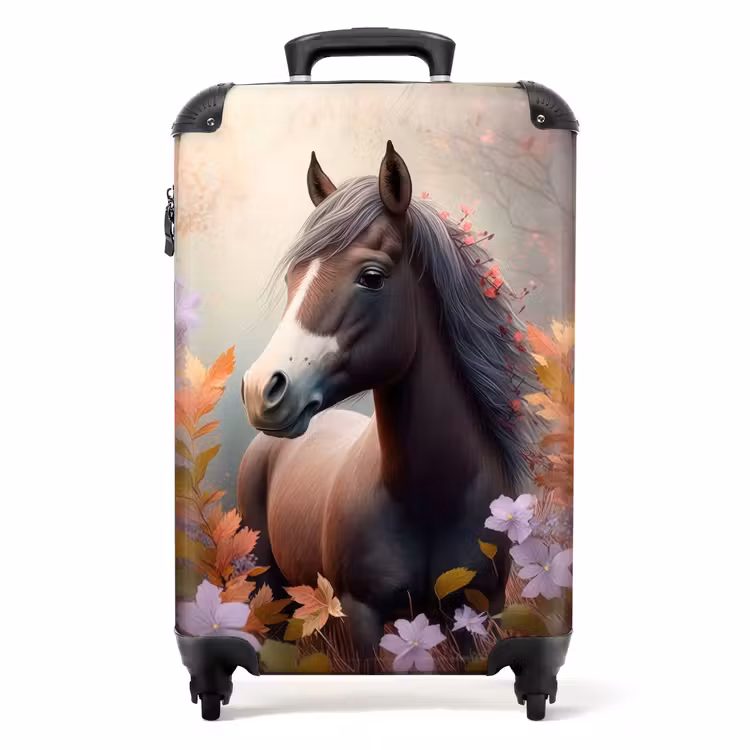Koffer - Koffer - Pferd - Blumen - Natur - Lila - Tiere — 1