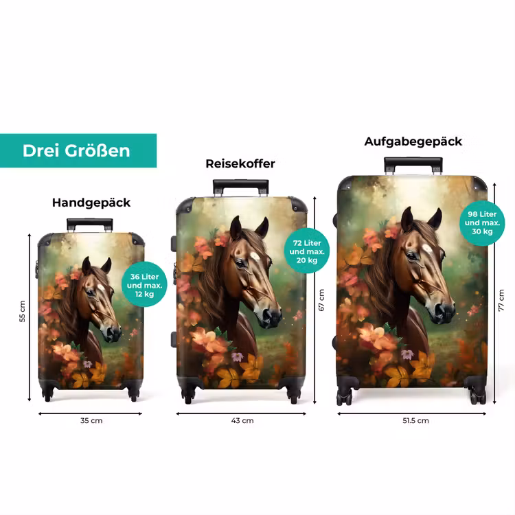 Koffer - Koffer - Pferd - Blumen - Natur - Tiere - Wald - Orange — 3
