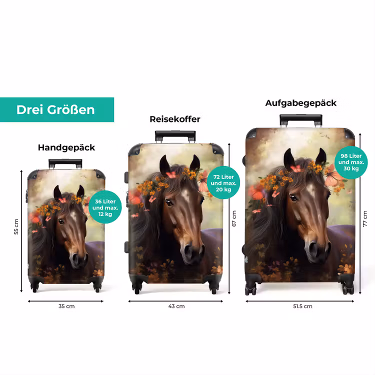 Koffer - Koffer - Pferd - Tiere - Blumen - Wald - Schmetterling — 3