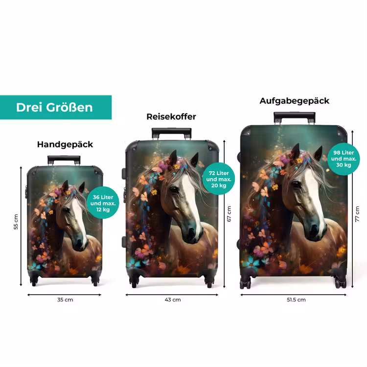 Koffer - Koffer - Tiere - Pferd - Natur - Schmetterling - Blumen — 3