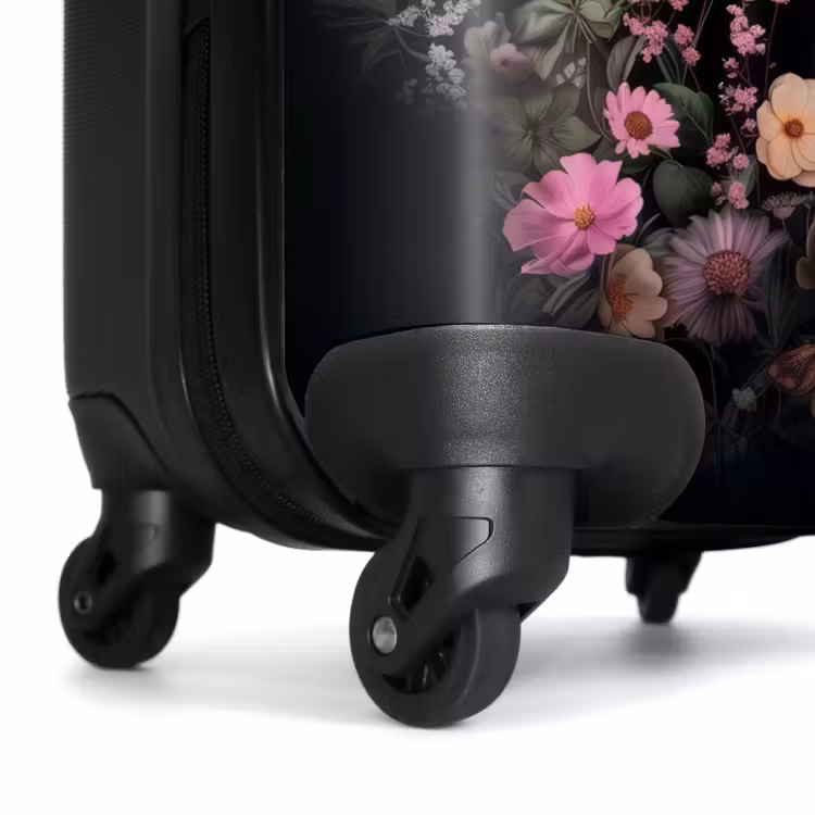 Koffer - Schwarzes Pferd mit weißer Blesse und bunten Blumen — 7