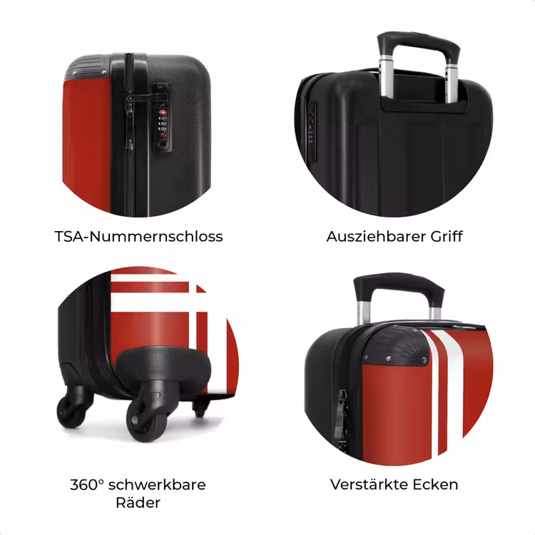 Koffer - Roter Hintergrund mit weißem Kreuzmuster unten links — 7