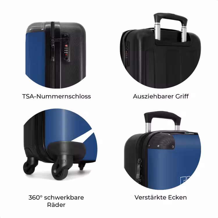 Koffer - Blauer Hintergrund mit Flugzeug und Text Flight Mode — 7