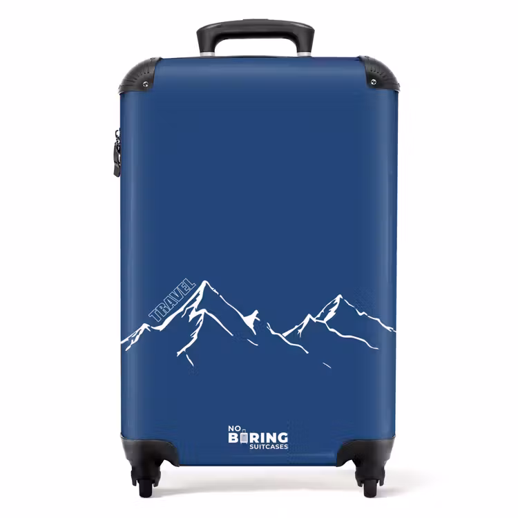 Koffer - Blauer Hintergrund mit weißem Berg Illustration — 1