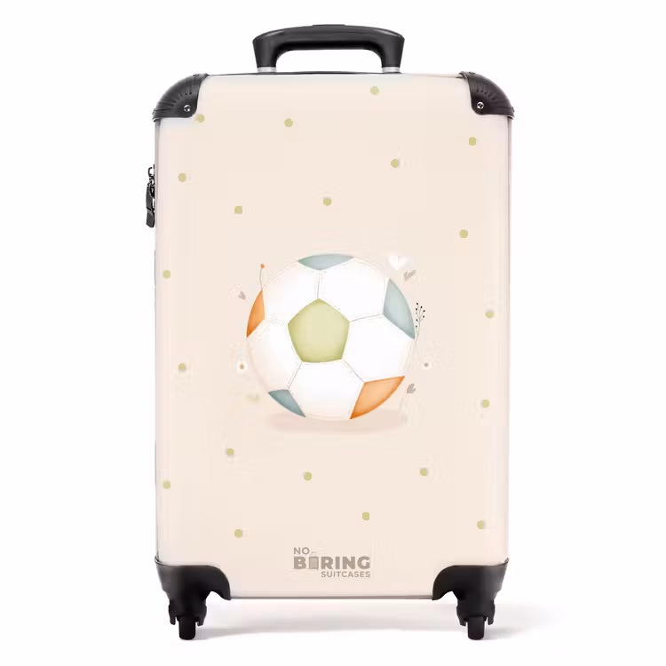 Koffer - Fußball in beigefarbenen Pastellfarben — 1