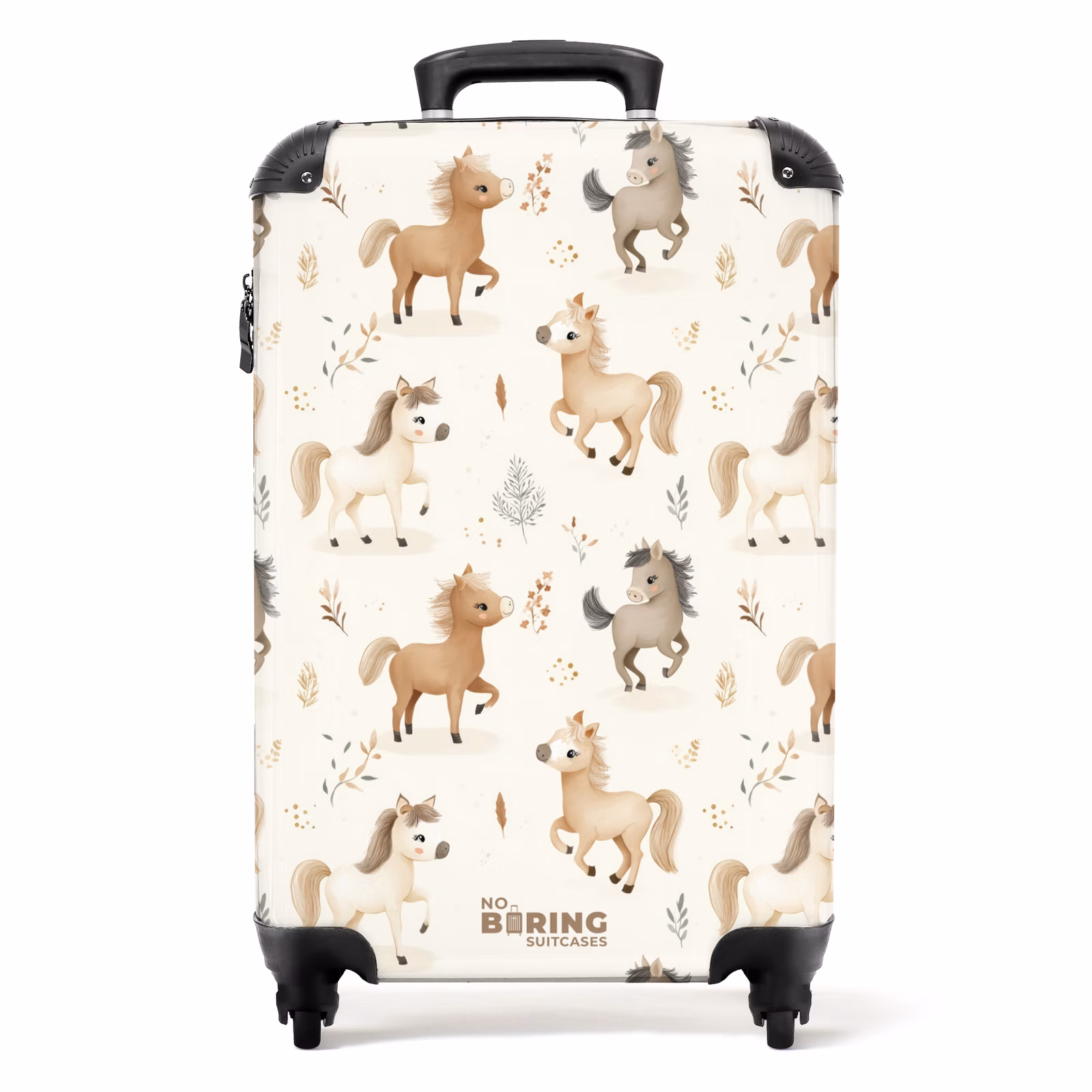 Koffer - Muster der Fohlen in den Farben beige und braun — 1