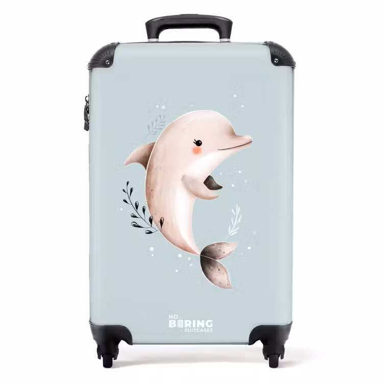Koffer - Beigefarbener Delphin in blauem Wasser — 1