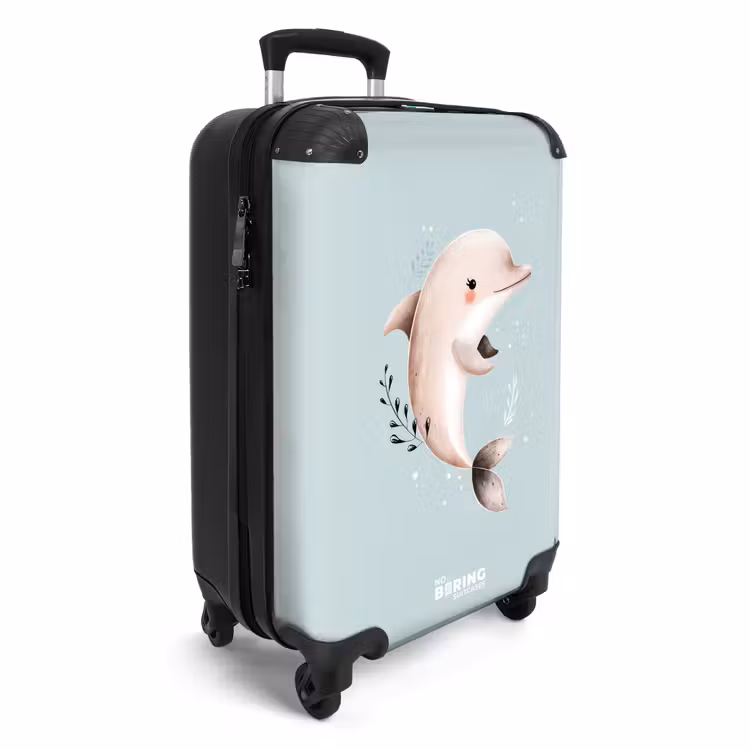 Koffer - Beigefarbener Delphin in blauem Wasser — 2