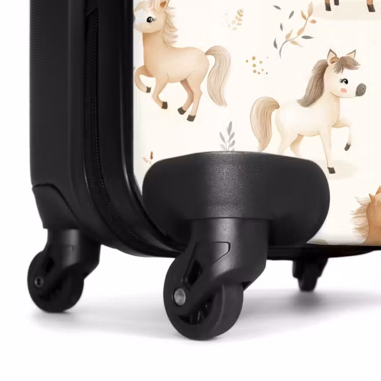 Koffer - Muster der Fohlen in den Farben beige und braun — 6
