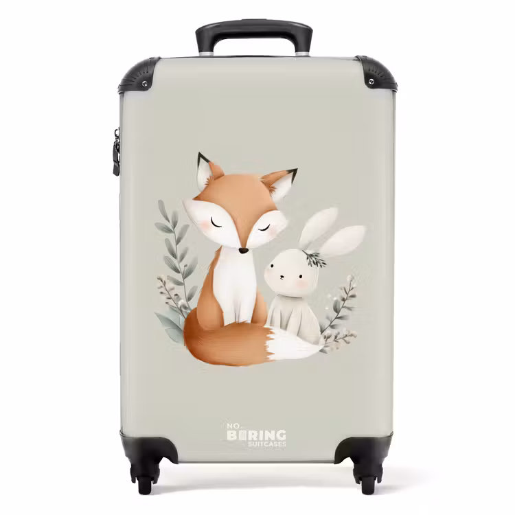 Koffer - Fuchs und Kaninchen umgeben von grünen Blättern — 1