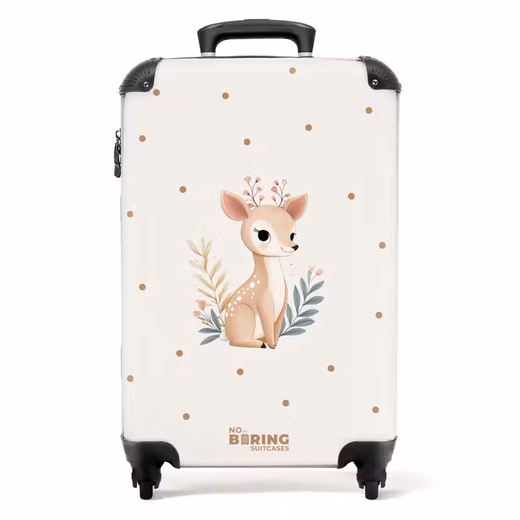 Koffer - Kleine Rehe mit Pflanzen in einem Feld voller Punkte — 1
