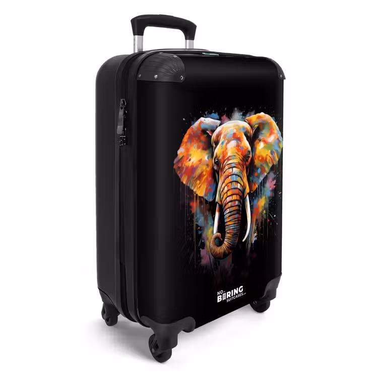 Koffer - Elefant mit bunten Spritzern verziert — 2