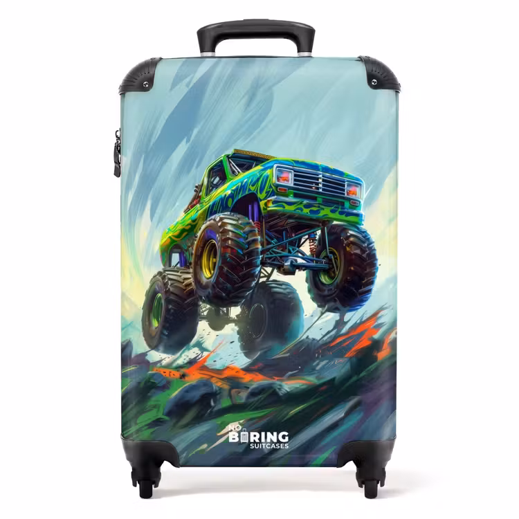 Koffer - Grüner Monstertruck mit Pinselstrichen — 1