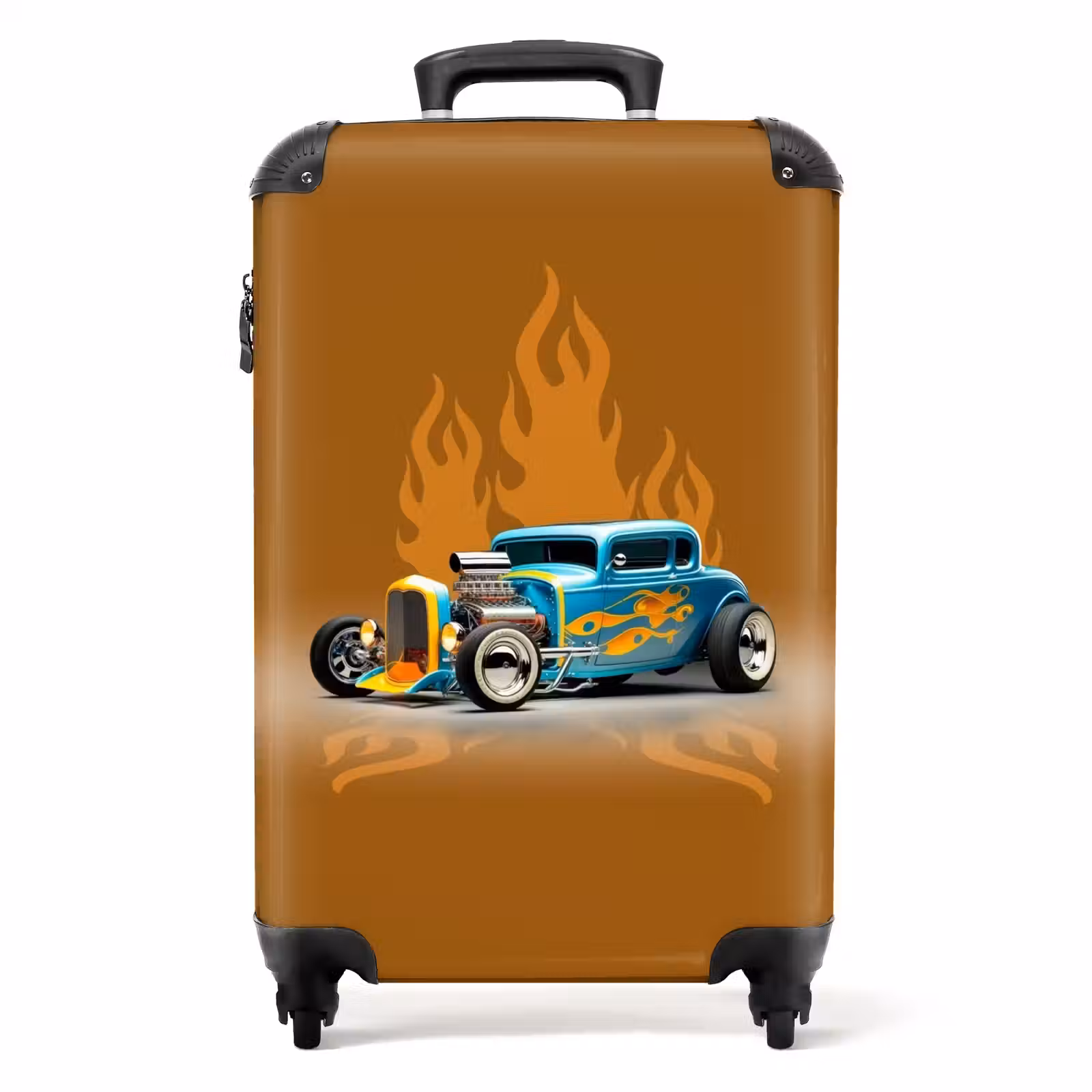 Koffer - Blaues Auto mit gelben Flammen — 1