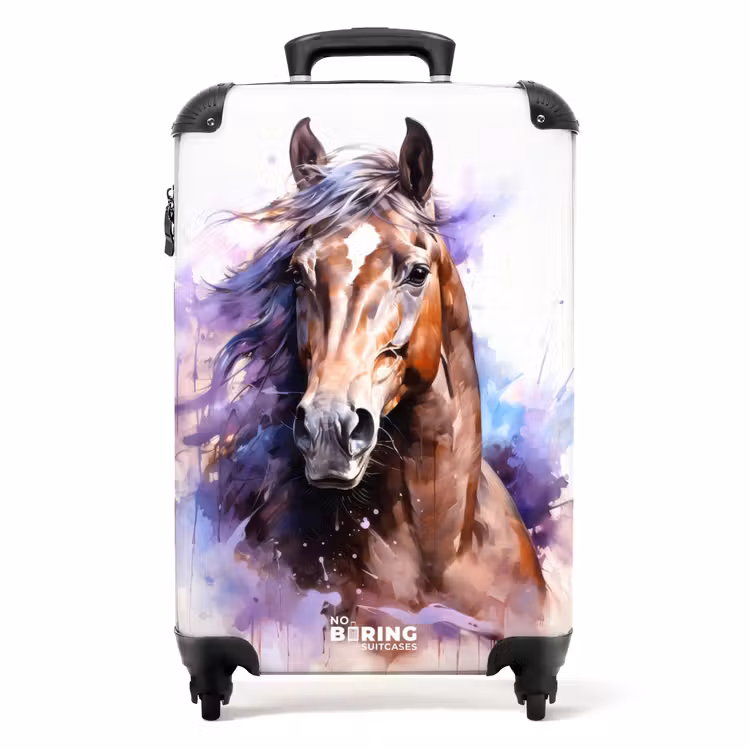 Koffer - Aquarelliertes Pferd mit bunten Spritzern — 1